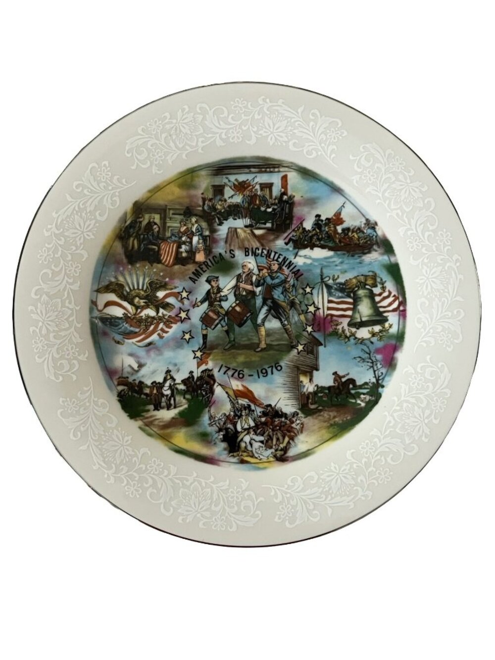 Vintage 1976 America’s Bicentennial Plate Ivory Fantasy Fine China Walter J Seib